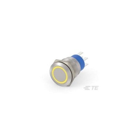 Alcoswitch AV19 DPM 5A FIX RING LED YELLOW 12V AV1920R512Q04
